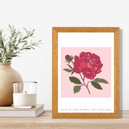 Modern Floral Pink,  Berlin Rose Art Poster | Wall Art Plaza UK