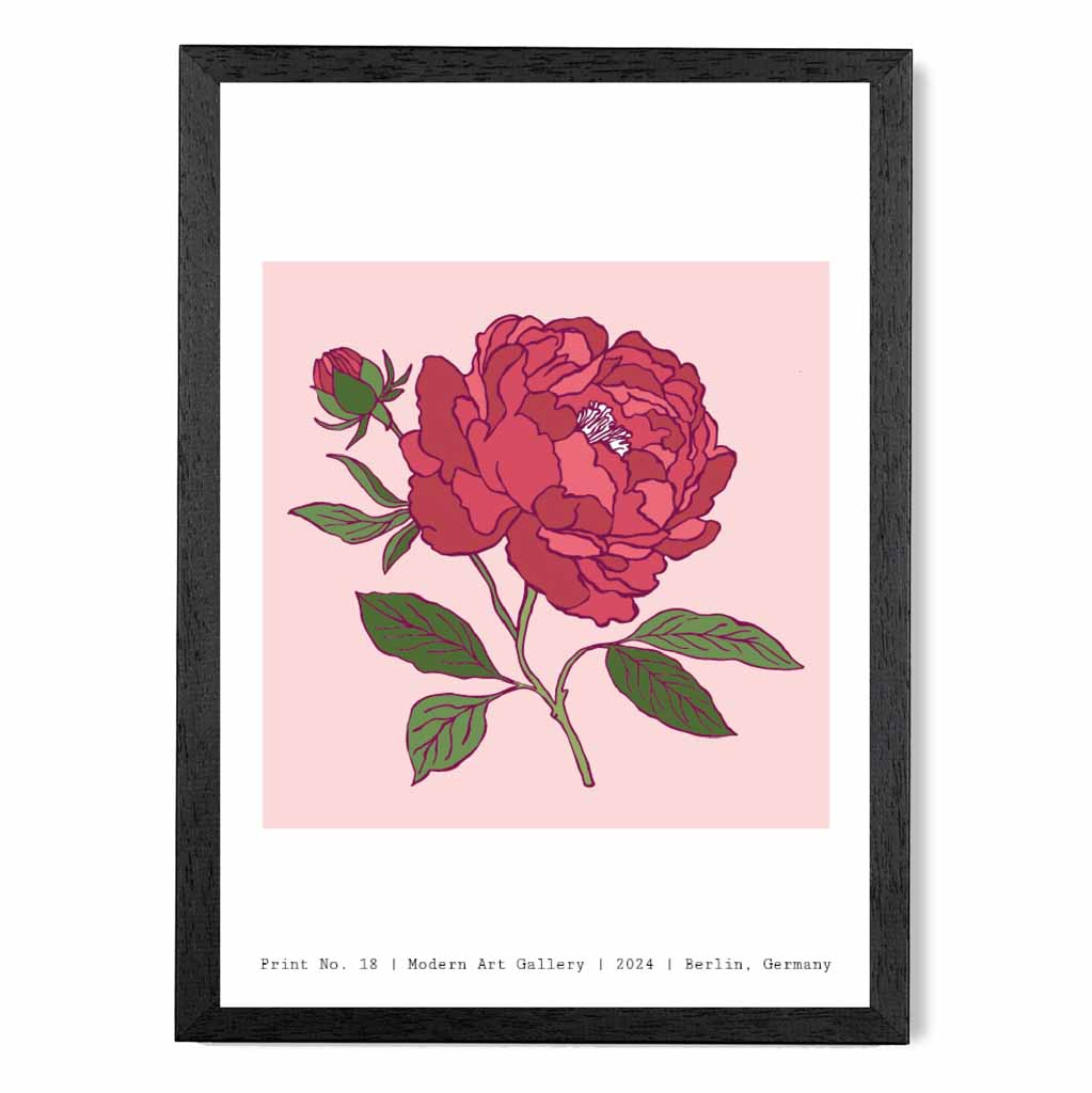 Modern Floral Pink,  Berlin Rose Art Poster | Wall Art Plaza UK