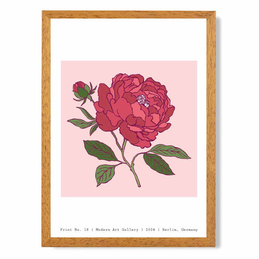 Modern Floral Pink,  Berlin Rose Art Poster | Wall Art Plaza UK