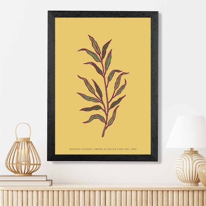 Minimal Yellow, Green Foliage Art Poster | Wall Art Plaza UK