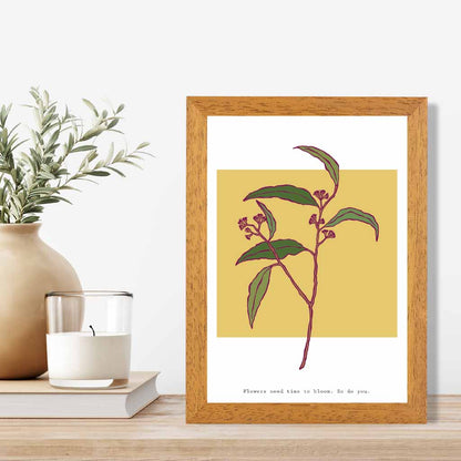 Boho Floral Yellow, Green Time to Bloom Art Print | Wall Art Plaza UK