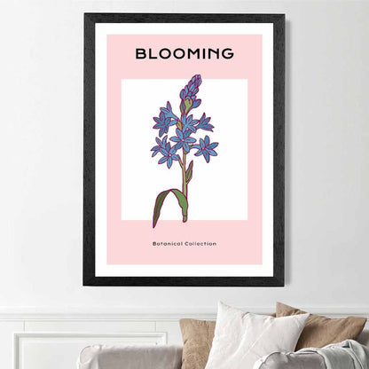 Modern Floral Pink, Blue Camas Flower Art Print | Wall Art Plaza UK