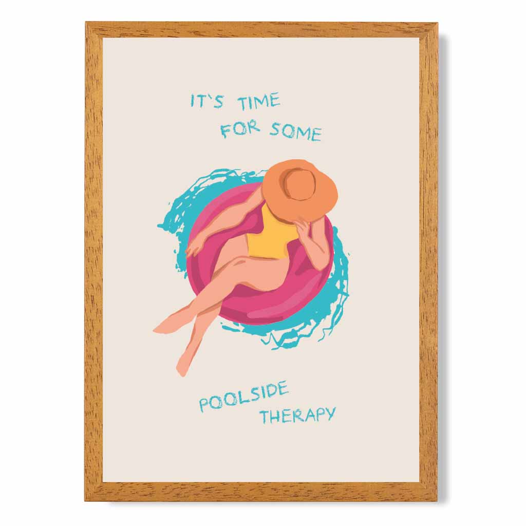 Poolside Therapy … Pink, Blue Travel  Art Print | Wall Art Plaza UK