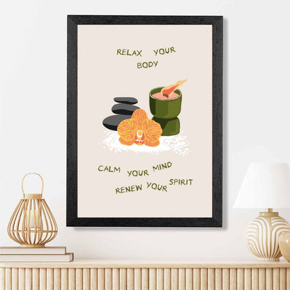 Renew your Spirit Green, Orange Meditation  Art Poster | Wall Art Plaza UK