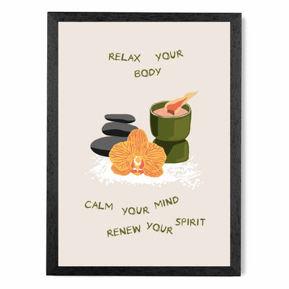 Renew your Spirit Green, Orange Meditation  Art Poster | Wall Art Plaza UK