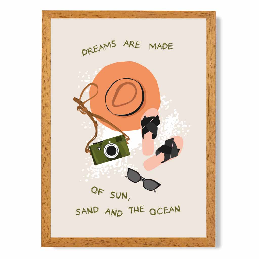 Dreams are Made of … Orange, Green Holiday  Art Print | Wall Art Plaza UK