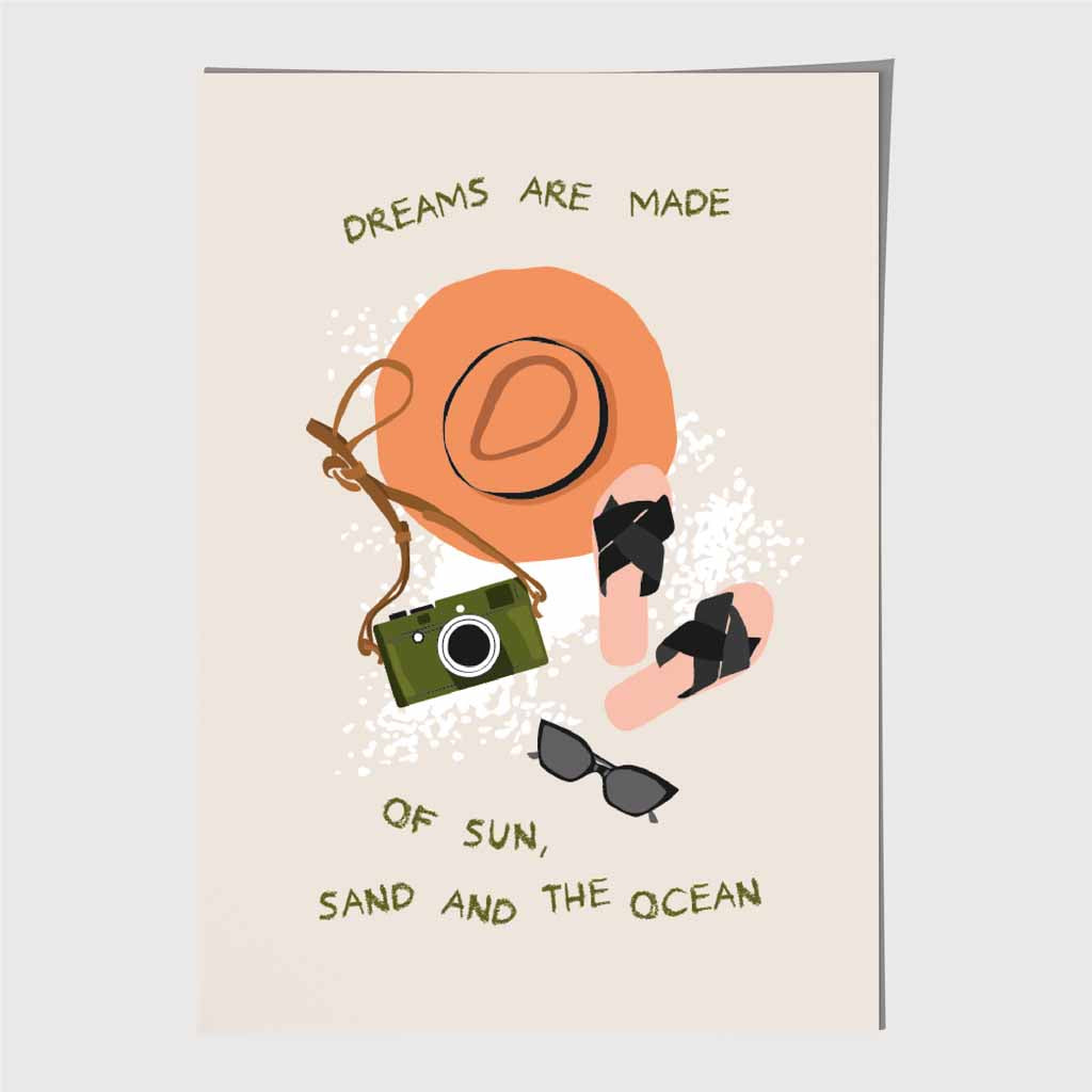 Dreams are Made of … Orange, Green Holiday  Art Print | Wall Art Plaza UK