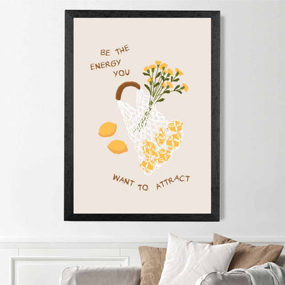 Be the Energy … Yellow, Green Eco  Art Print | Wall Art Plaza UK