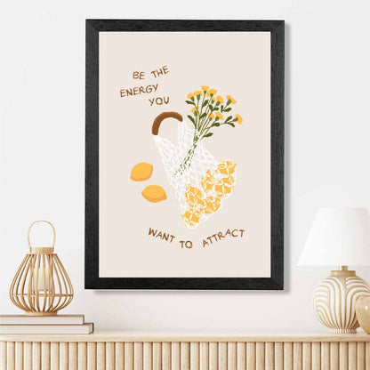 Be the Energy … Yellow, Green Eco  Art Print | Wall Art Plaza UK