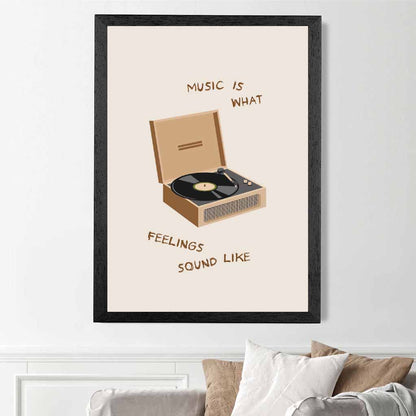 Music is … Beige, Black Quote  Art Print | Wall Art Plaza UK