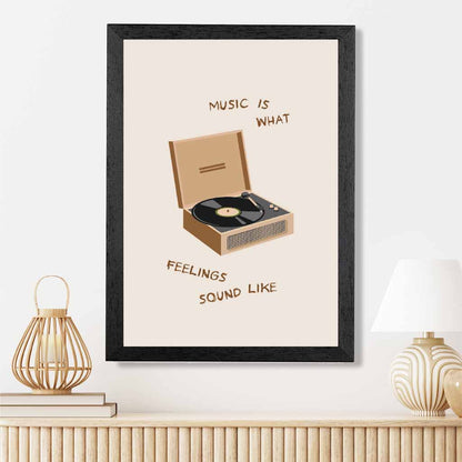 Music is … Beige, Black Quote  Art Print | Wall Art Plaza UK