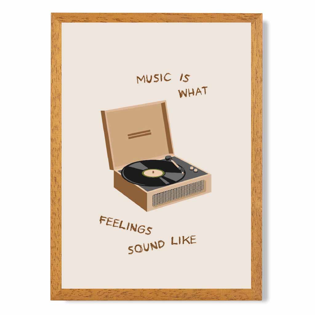 Music is … Beige, Black Quote  Art Print | Wall Art Plaza UK