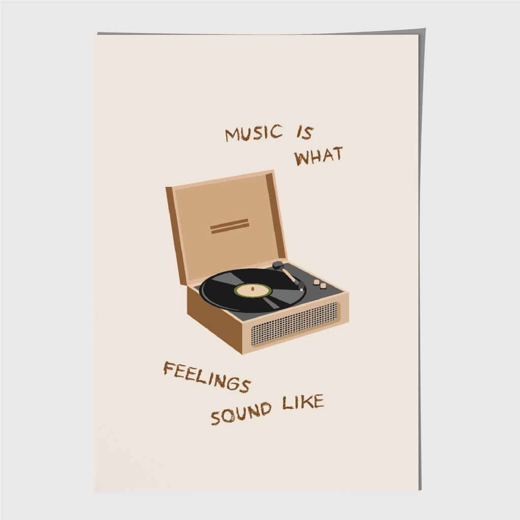 Music is … Beige, Black Quote  Art Print | Wall Art Plaza UK