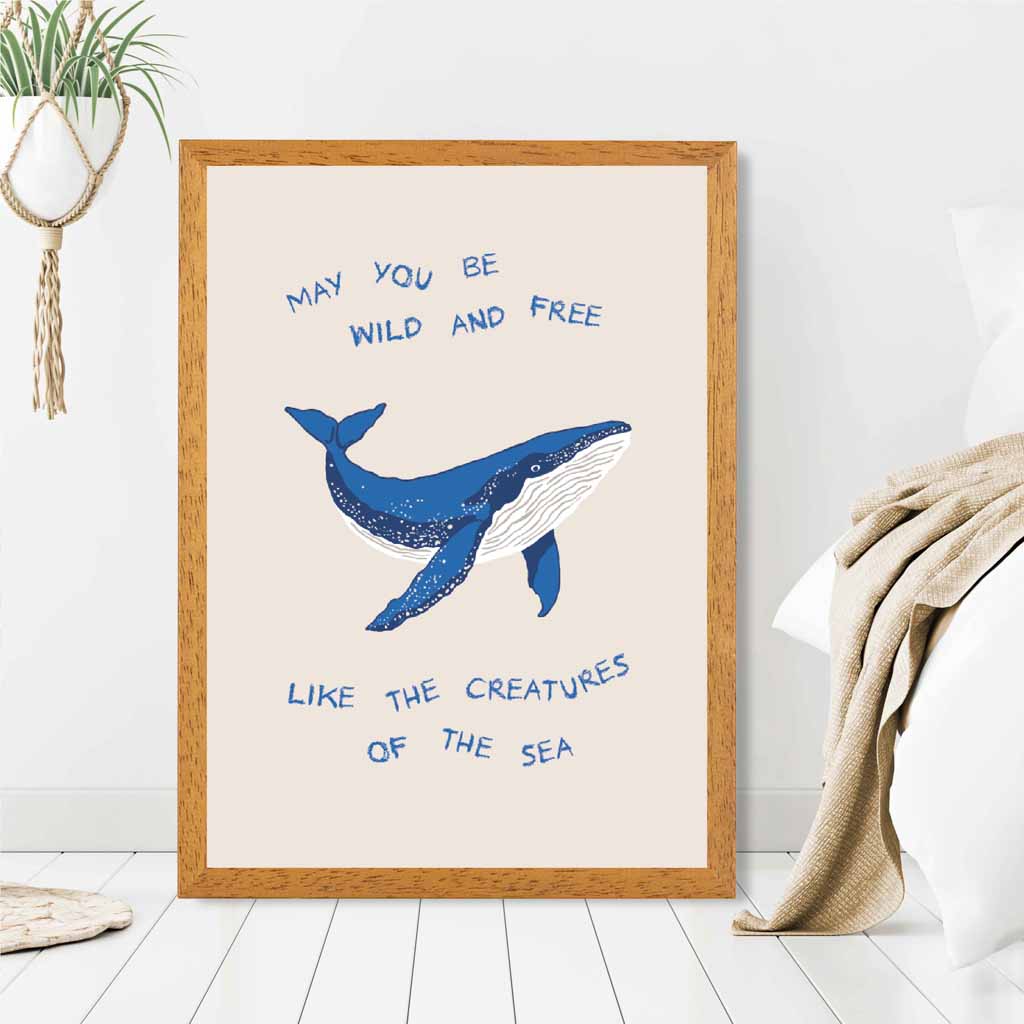 May You Be … Beige, Blue Quote  Art Poster | Wall Art Plaza UK