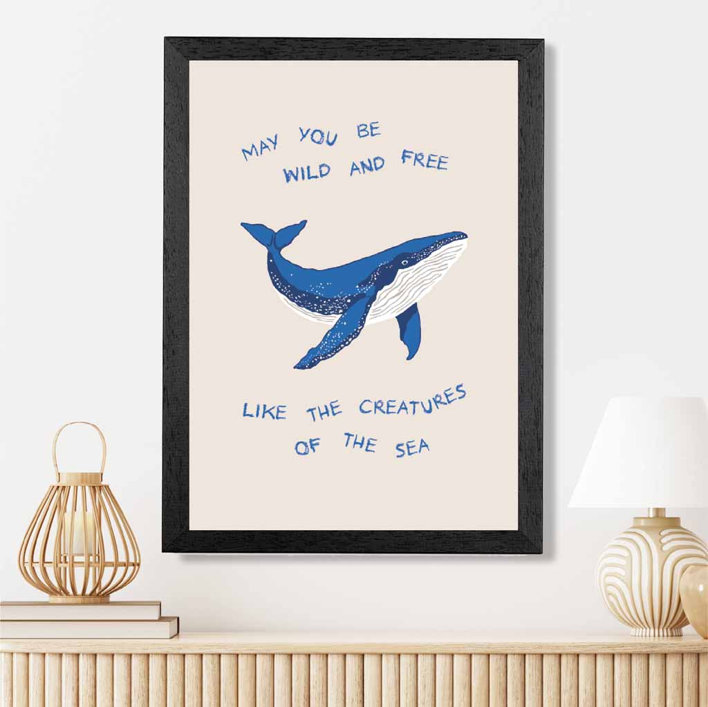 May You Be … Beige, Blue Quote  Art Poster | Wall Art Plaza UK