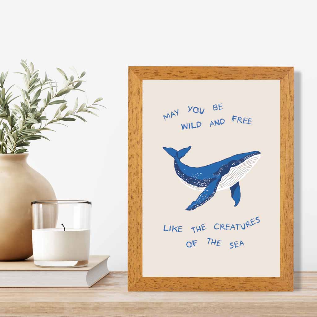 May You Be … Beige, Blue Quote  Art Poster | Wall Art Plaza UK