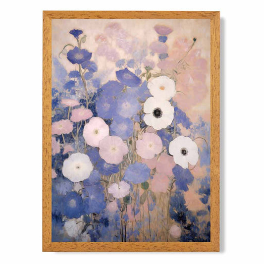 Abstract Floral Purple, Pink Pansies  Art Poster | Wall Art Plaza UK