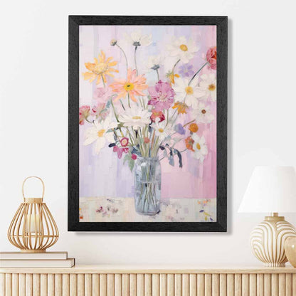 Pastel Floral Pink, Colourful Flowers  Art Poster | Wall Art Plaza UK