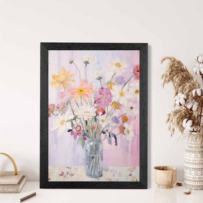 Pastel Floral Pink, Colourful Flowers  Art Poster | Wall Art Plaza UK