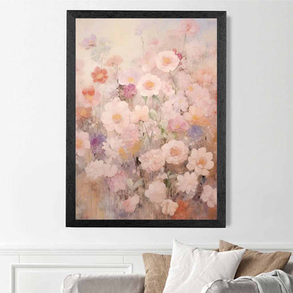 Vintage Pastel Pink, Pastel Flower Garden  Art Print | Wall Art Plaza UK