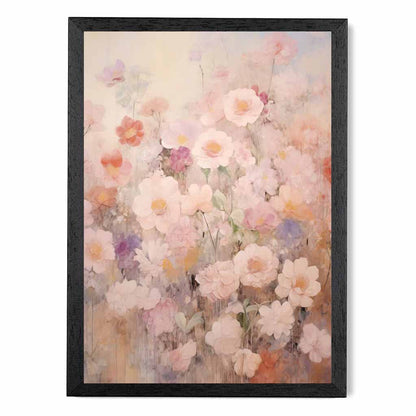 Vintage Pastel Pink, Pastel Flower Garden  Art Print | Wall Art Plaza UK