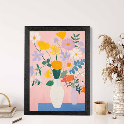 Abstract Floral Pink, Colourful Flowers No 1  Art Poster | Wall Art Plaza UK