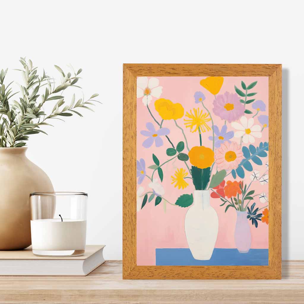 Abstract Floral Pink, Colourful Flowers No 1  Art Poster | Wall Art Plaza UK