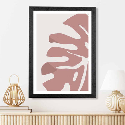 Modern Graphical Pink Monstera Leaf No 1 Art Poster | Wall Art Plaza