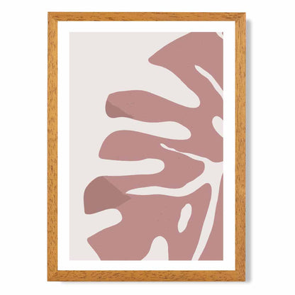 Modern Graphical Pink Monstera Leaf No 1 Art Poster | Wall Art Plaza