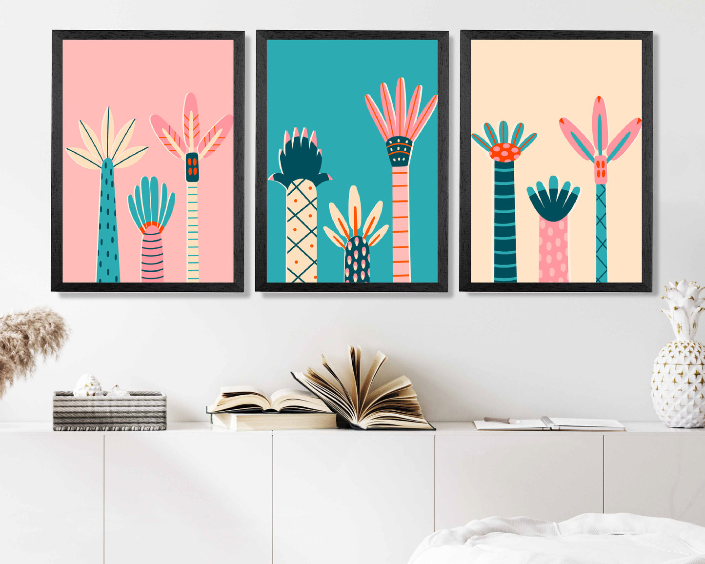 Set of 3 Neon Palms