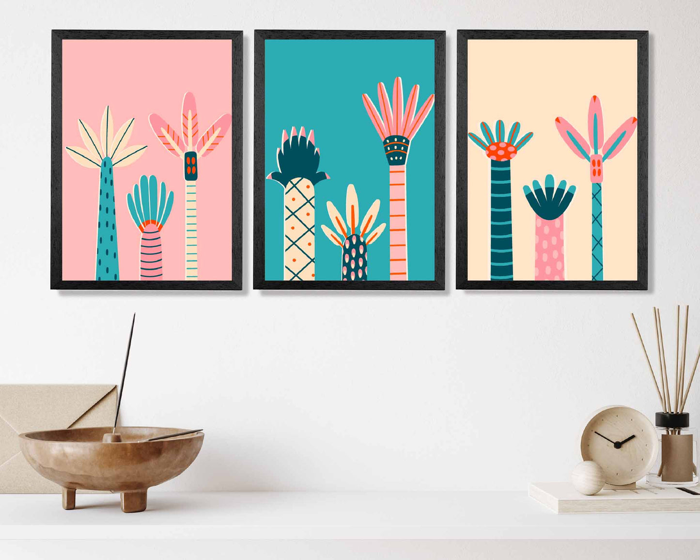 Set of 3 Neon Palms